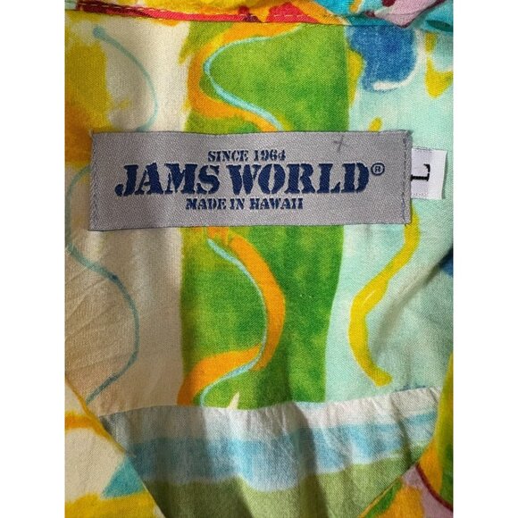 JAMS WORLD  Graphic Print Shirt Size L multicolor Hawaiian Vtg 80s 90s - Picture 5 of 5
